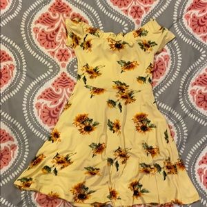 Off the shoulder sunflower dress